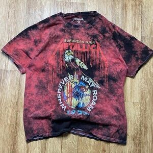 Metallica European tour red tie dye t-shirt